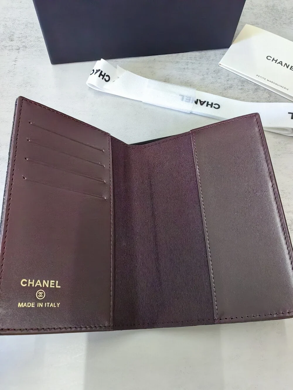 Chanel Caviar Quilted Passport Cover Wallet Black